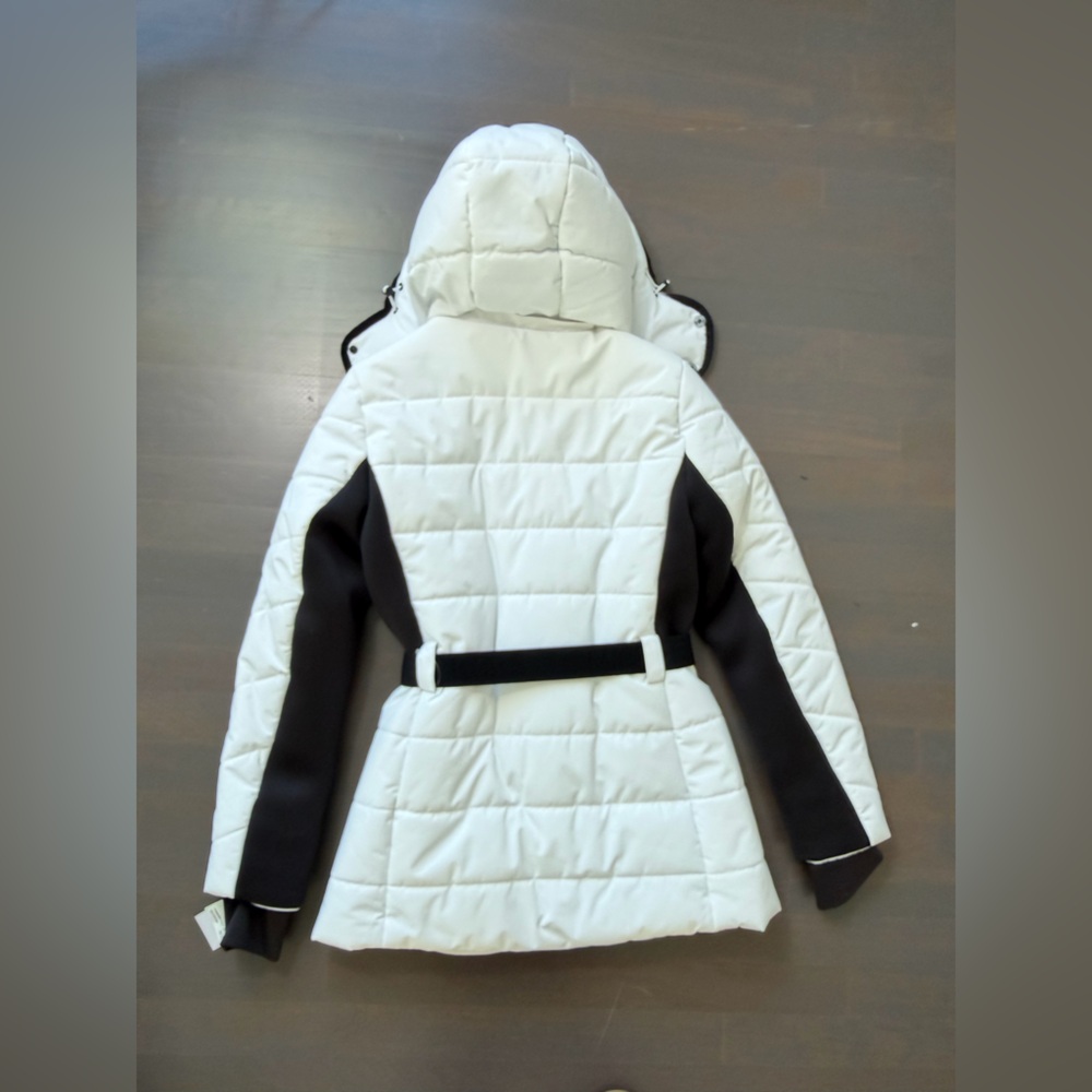 Michael Kors Women's Hooded Belted Quilted Insulated Puffer Jacket White Size S - Picture 7 of 11